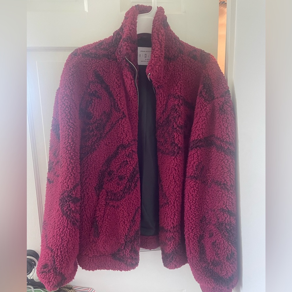 Urban Outfitters Fuzzy Zip Up Jacket